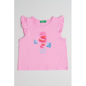 Top de bumbac cu volane