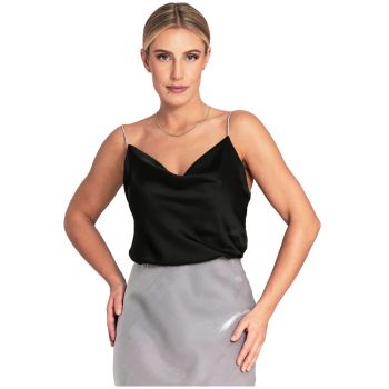 Top de seara dama  negru - bretele - poliester -
