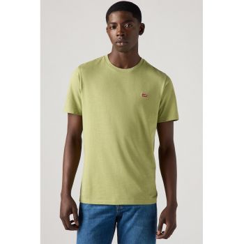 Tricou din bumbac cu decolteu la baza gatului