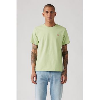 Tricou din bumbac cu decolteu la baza gatului