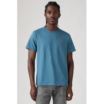 Tricou din bumbac cu decolteu la baza gatului