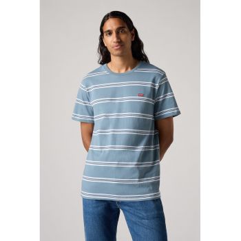 Tricou din bumbac cu decolteu la baza gatului
