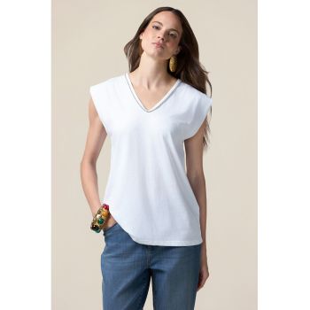 Bluza cu decolteu in V si maneci scurte