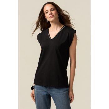 Bluza cu decolteu in V si maneci scurte