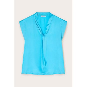Bluza cu funda din panglici