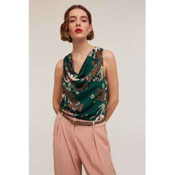 Bluza slim fit cu model floral