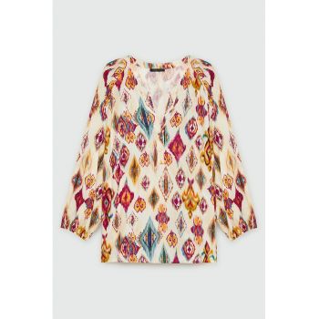 Bluza-tunica cu imprimeu etnic