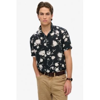 Camasa cu model floral si maneci scurte
