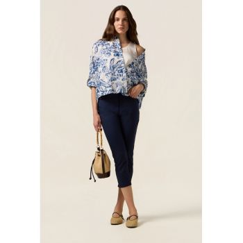 Pantaloni capri din amestec de bumbac