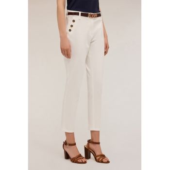 Pantaloni crop cu buzunare cu fermoar