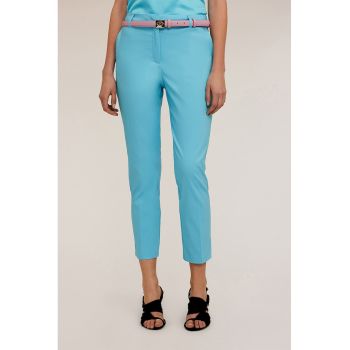 Pantaloni crop cu talie medie