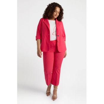 Pantaloni crop din amestec de bumbac si lyocell