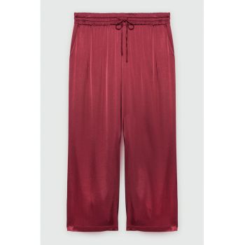Pantaloni din satin cu croiala ampla