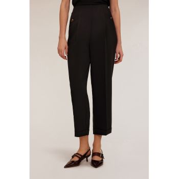 Pantaloni eleganti crop cu talie inalta