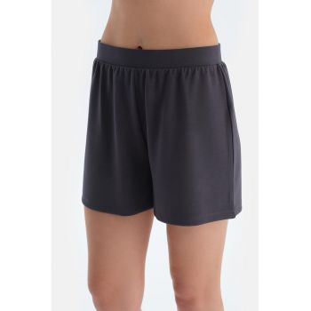 Pantaloni scurti din amestec de modal cu talie inalta
