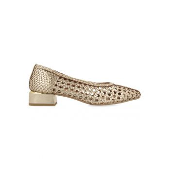 Pantofi din piele cu varf ascutit si aspect impletit Eastham