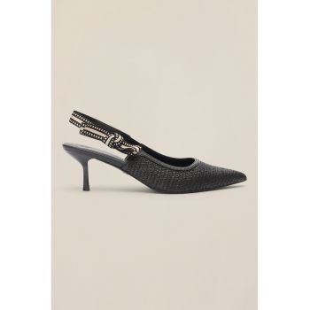 Pantofi slingback cu funde