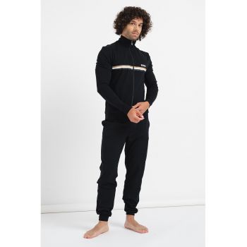 Pijama din amestec de bumbac cu detaliu logo