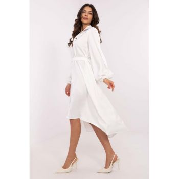Rochie-camasa cu maneca lunga si cordon