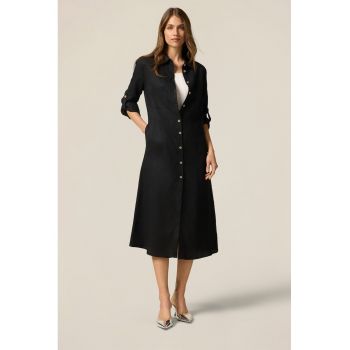 Rochie-camasa de in cu maneci lungi