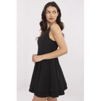 Rochie evazata mini cu decolteu patrat -