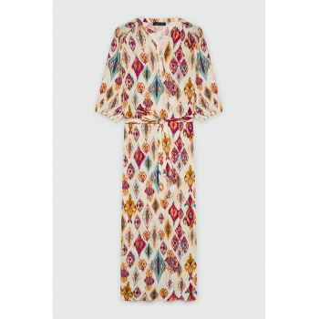 Rochie maxi cu imprimeu etnic