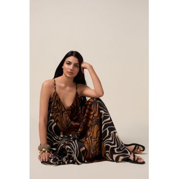 Rochie maxi cu model abstract
