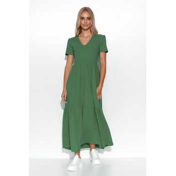 Rochie maxi cu talie inalta si decolteu in V