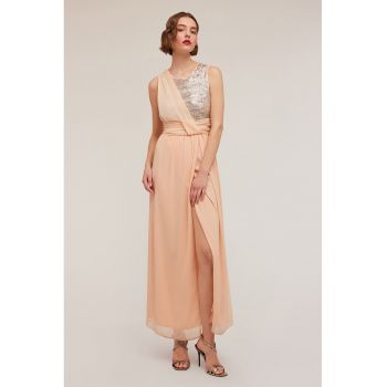 Rochie maxi dreapta cu paiete