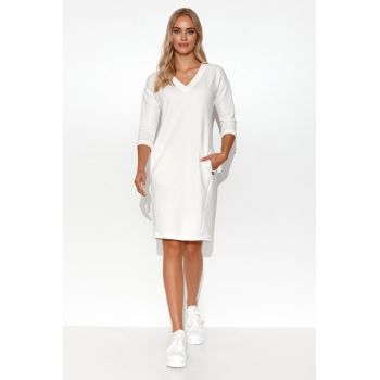 Rochie midi din amestec de bumbac - cu buzunare
