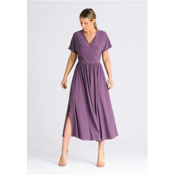 Rochie midi  M935 - poliester/elastan - mov -