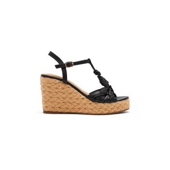 Sandale din piele cu talpa wedge Castine