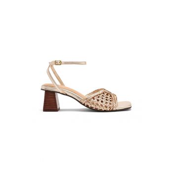 Sandale din piele cu toc masiv Burnside