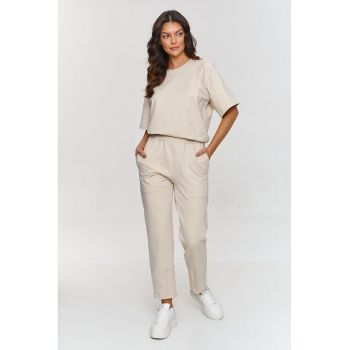 Set de bluza si pantaloni cu croiala conica