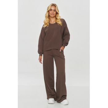 Set de bluzon cu decolteu rotund si pantaloni lungi