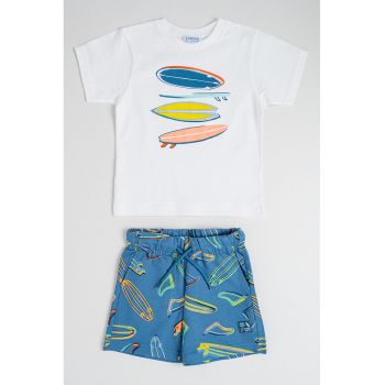 Set de pantaloni scurti si tricou din bumbac - 2 piese