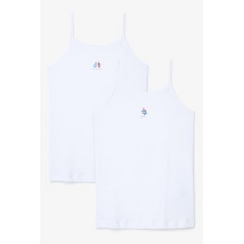 Set de top-uri cu imprimeu grafic discret - 2 Piese