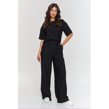 Set de tricou si pantaloni lungi cu croiala ampla