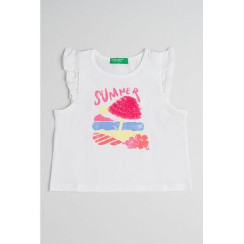 Top de bumbac cu volane