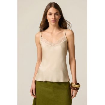 Top de satin cu decolteu in V