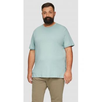 Tricou barbati big size cu decolteu la baza gatului si logo - din bumbac - Rosu