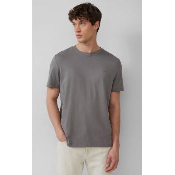 Tricou barbati cu decolteu la baza gatului - din bumbac cu croiala Regular Fit - Gri