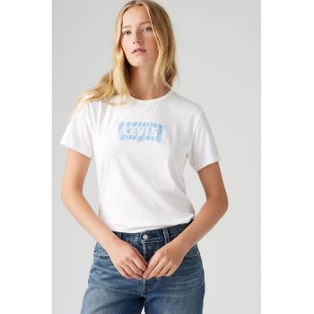 Tricou cu decolteu rotund si imprimeu logo