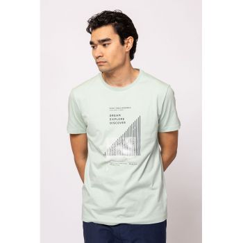 Tricou de bumbac cu text si imprimeu grafic Magro