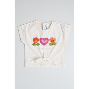 Tricou din amestec de bumbac cu detalii texturate