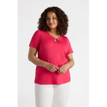 Tricou din amestec de lyocell cu decupaje