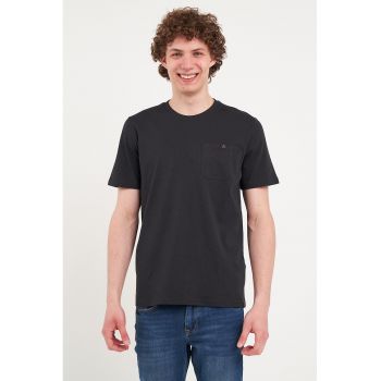 Tricou din bumbac cu buzunar pe piept