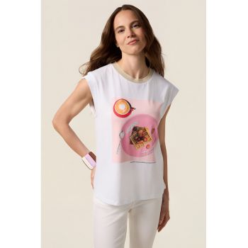 Tricou din bumbac cu impriemeu poza