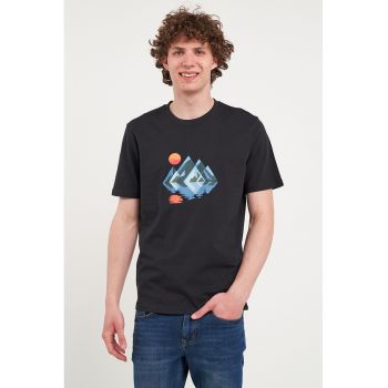 Tricou din bumbac cu imprimeu pe partea din fata
