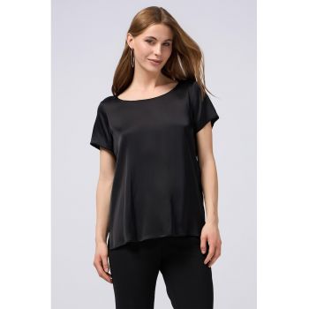 Tricou satinat cu decolteu rotund